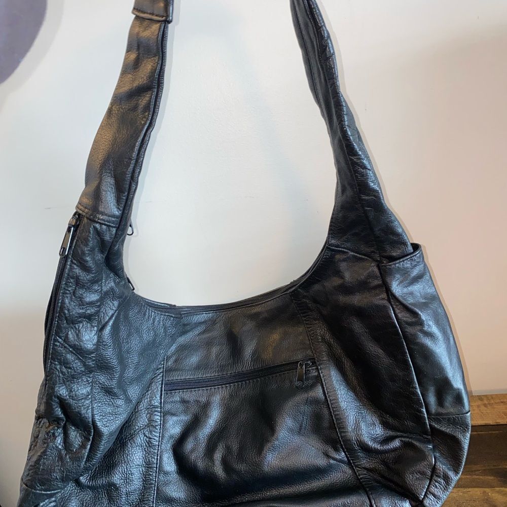Black Genuine Leather Women’s Shoulder Purse Bag